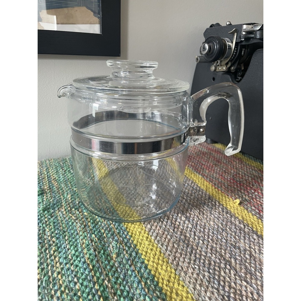 Vintage Pyrex 7756-B Flameware Glass Percolator Coffee POT AND LID ONLY 6 Cup